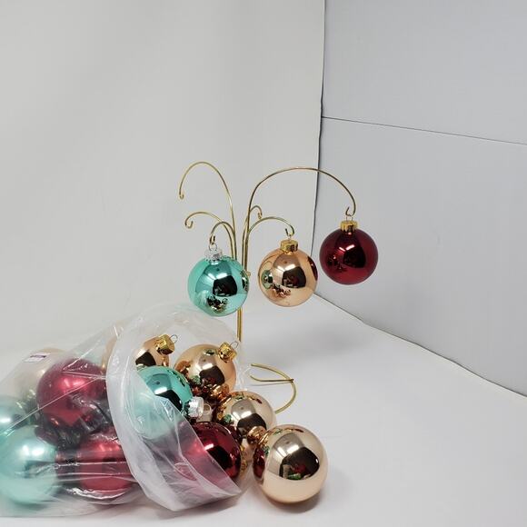 Colorful Christmas Ornaments Glass G&b Lot of 18 Excellent condition - Picture 3 of 8